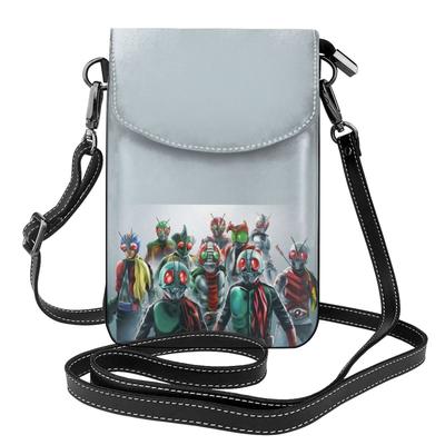 Kamen Rider Echtes Leder Smartphone-Tasche Schulter- und Mini Beliebte Crossbody-Tasche [JMI] Tasche, Dünn, Damen Herren Tasche, Geldbörse,