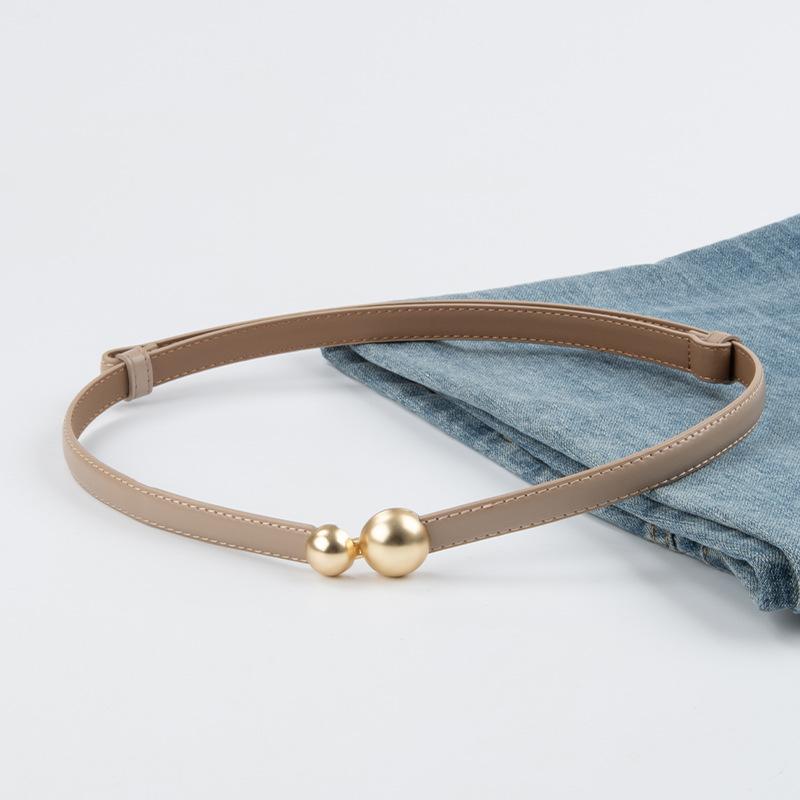 Buckle Women'S Belt Genuine Leather Women'S Belt Cowhide Waist Thin Women'S Belt Decorative Women'S Style