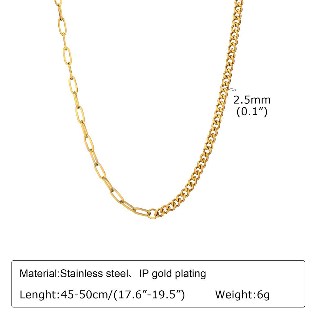 Edelstahl Gliederkette Halskette für Damen, Einfache 18 Karat Vergoldete Dünne Halskette, Minimalistischer Wasserdichter Schmuck