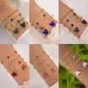 Accessories, Butterfly Imitation Gemstone Hollow Four-layer Bracelet, Geometric Opening Four-piece Bracelet Set