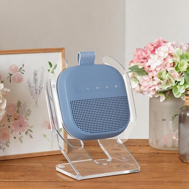 Acrylic Desktop Stand Holder For Dedicated Speaker With Anti Slip Base And Open Charging Port Design