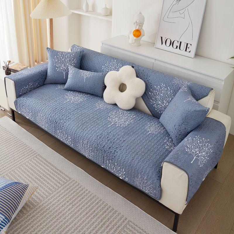 

Sofa Cushion Fabric Cotton All Year Round Neutral Non-Slip Leather Sofa Cushion Cloth Cover Cover 2025 New Arrival Full Cover Cloth Cover Towel Fortune tree 70*70cm