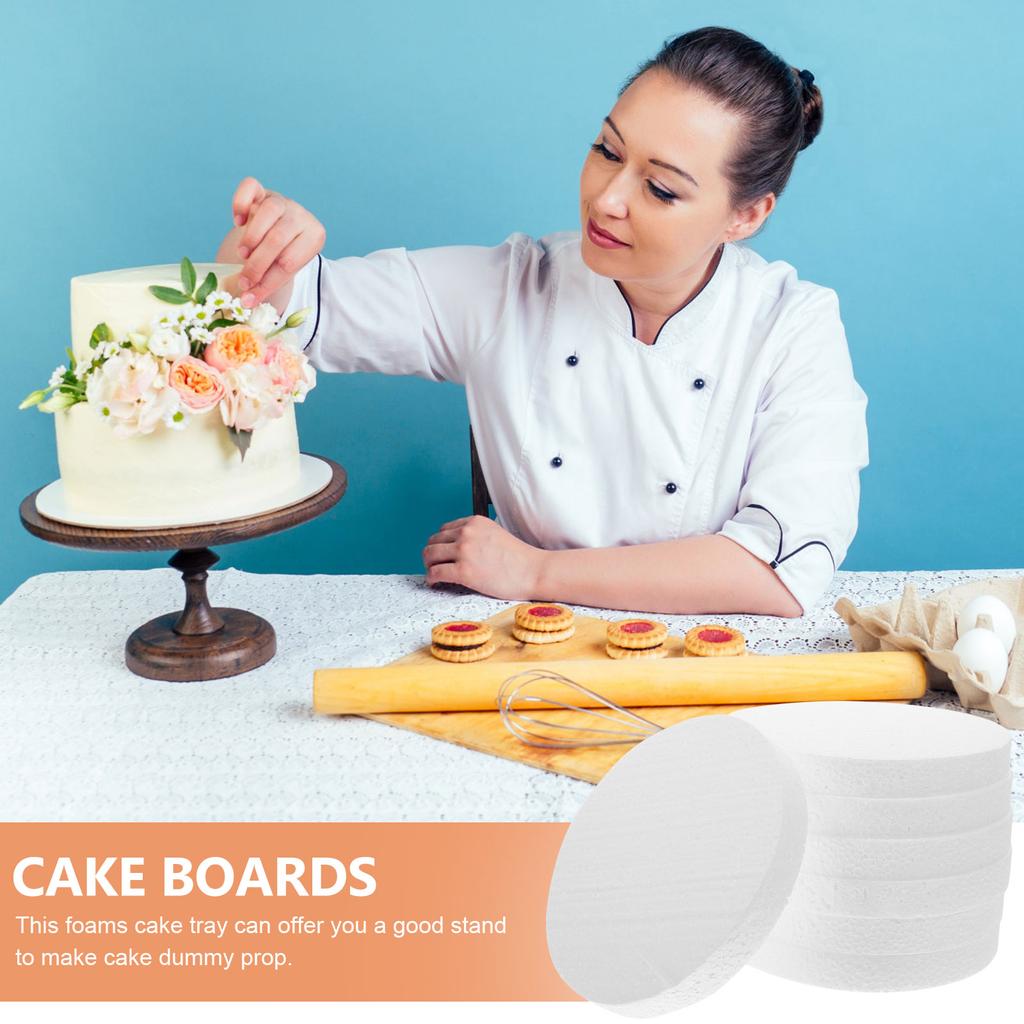 16 Pcs Princess Cake Pan Hemisphere White Foam Disc Decorative DIY Tray Child Floral Blocks