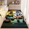 Sports Area Rug, Pele Brazil Yellow Maradona Argentina Legends Duo Squat Poster, Fan Cave Decor, Non-Slip Mat