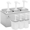 Triple Sauce Dispenser with Stainless Steel Pump 3 X 2 L