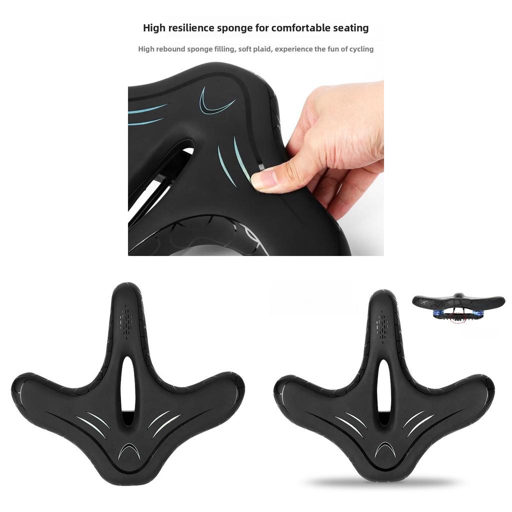 Bicycle Saddle Wide Comfortable Cushion With Shock Absorption For Commuters