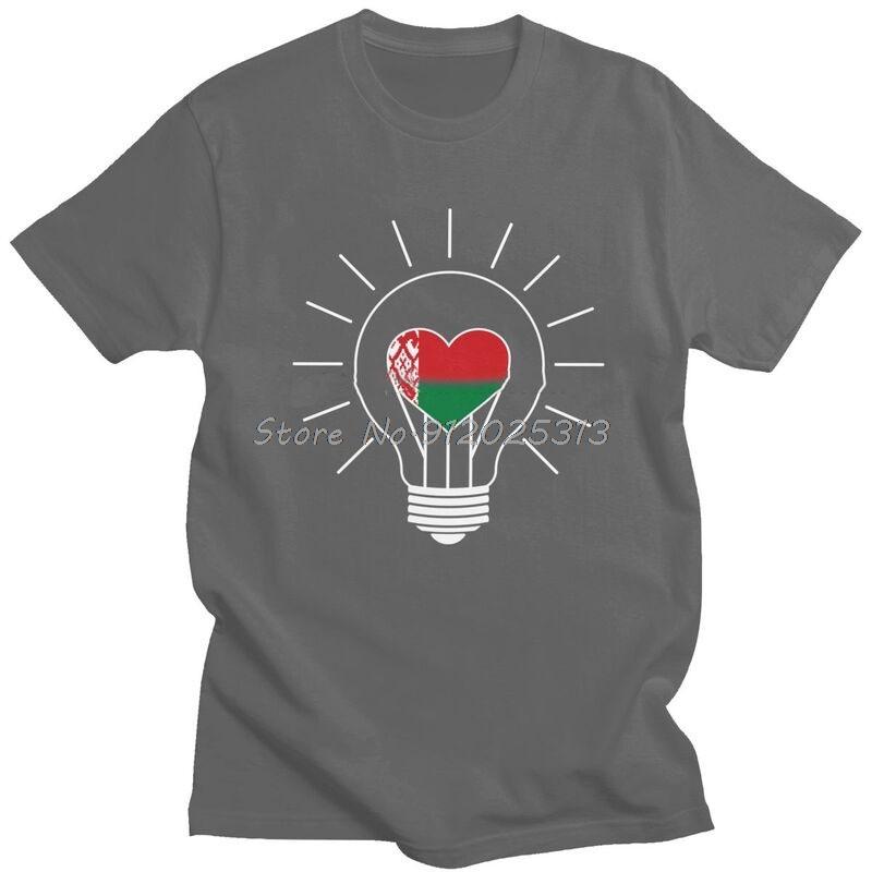 Love Lamp Flag Belarus T Shirt For Unisex Pure Cotton Tshirt Unique Tee Tops Short Sleeves Belarusian Patriotism Tshirt Apparel