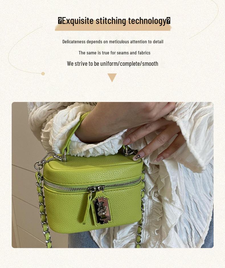 Women's Fashion Square Lock Chain Crossbody Bag