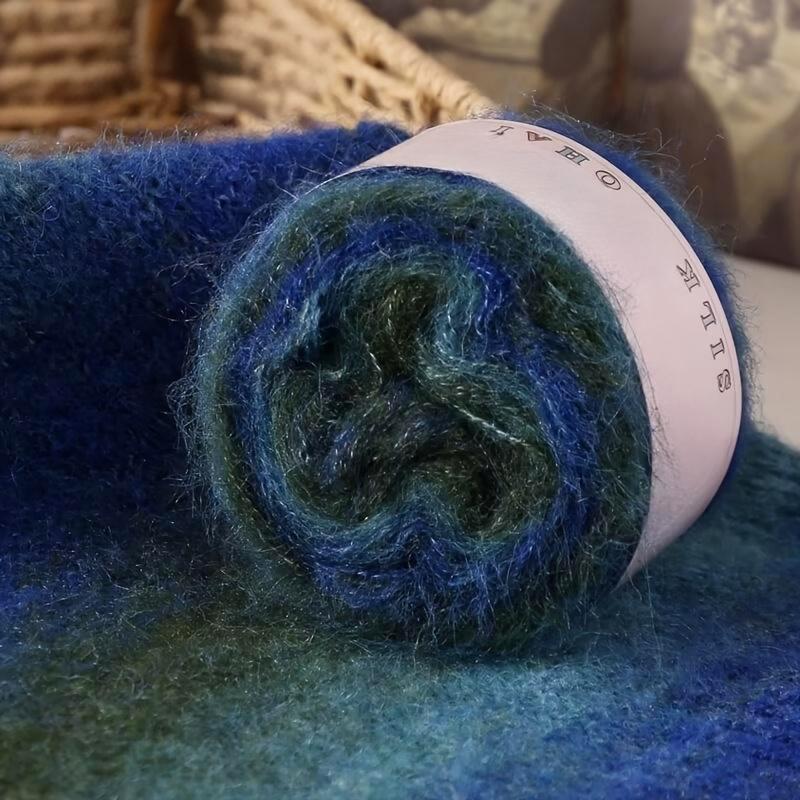 1PC Thread Multi-element Real Silk Pure Cotton Gradient Color Multi-functional Hand Woven Knit Yarn Handmade Gift
