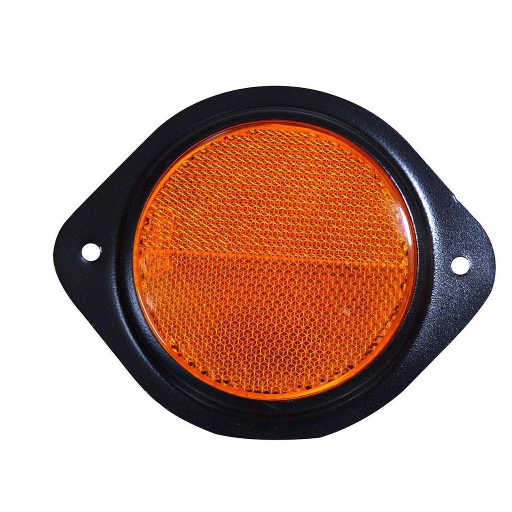 2X Amber Reflex Reflector for Tractor, Truck, Trailer, Car & Bus — With Metal Base