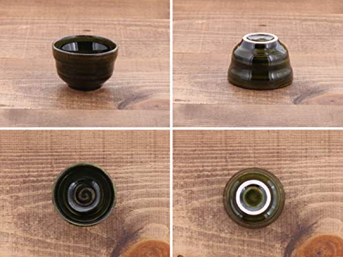 Tableware East Sake Set Gift Set: Sake Warmer & 2 Sake Cups (Fresh Green Design), Pair Gift Set, Boxed, Japanese Tableware, Gift Wrapping Available