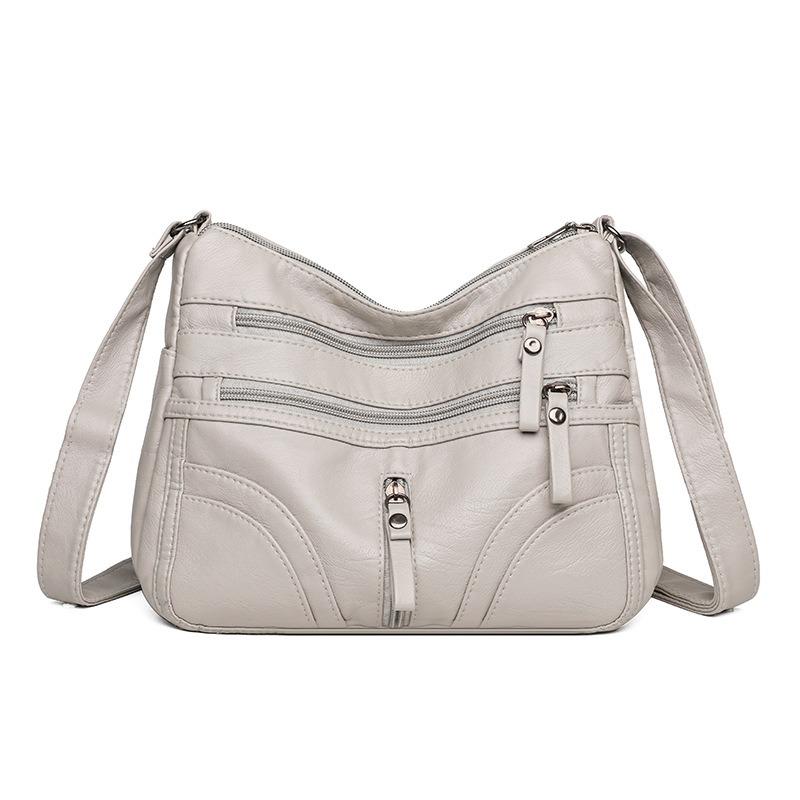 Grote capaciteit zachte leren dames schoudertas, tas voor nieuwe moeders, schoonmoeder tas, eenvoudige schoudertas.