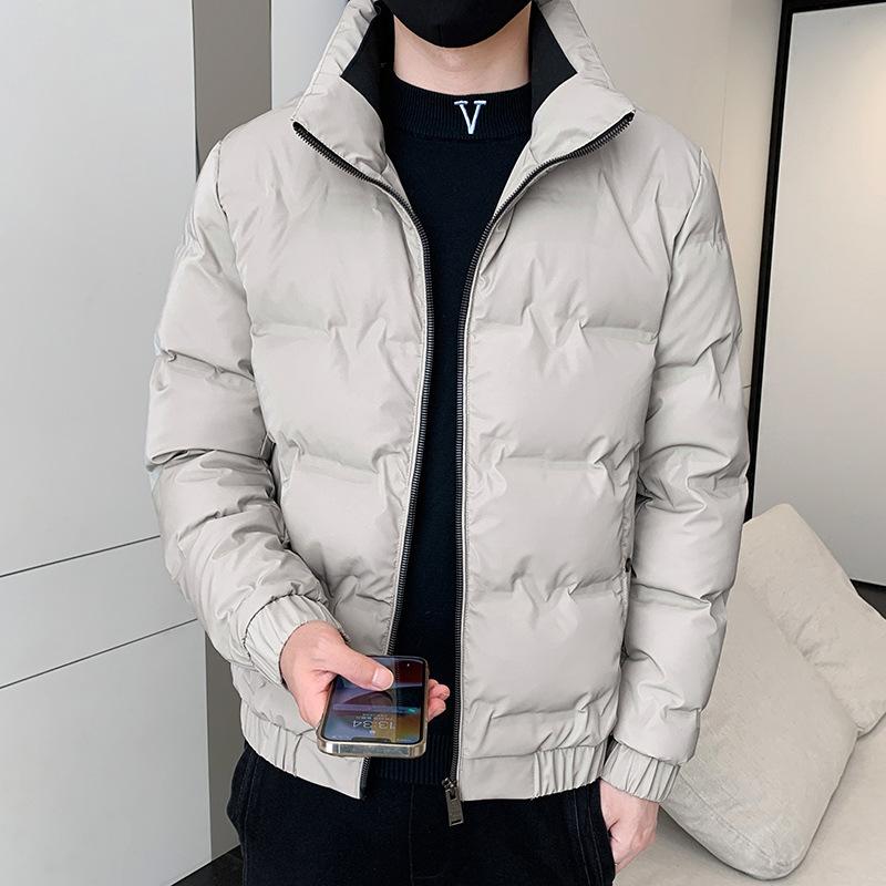 Winter Wear New Down Jacket Men's Stand Up Collar Trend Solid Color Versatile Youth Down Jacket Handsome Warm Bread Jacket Jacket