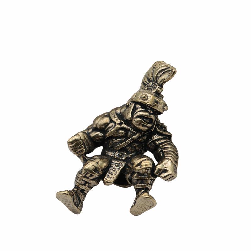 Orc Warrior Figurine Brass Knife Beads EDC DIY Paracord Woven Bracelets Lanyard Pendants Accessories Outdoor Tool Hangings