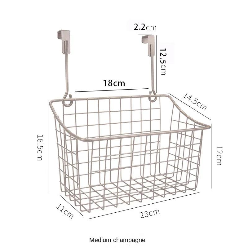 Über der Schranktür Organizer Wandhalterung Aufbewahrungskorb Hängender Metallgitterbehälterkorb Badezimmer Küche Speisekammer Halter Rack