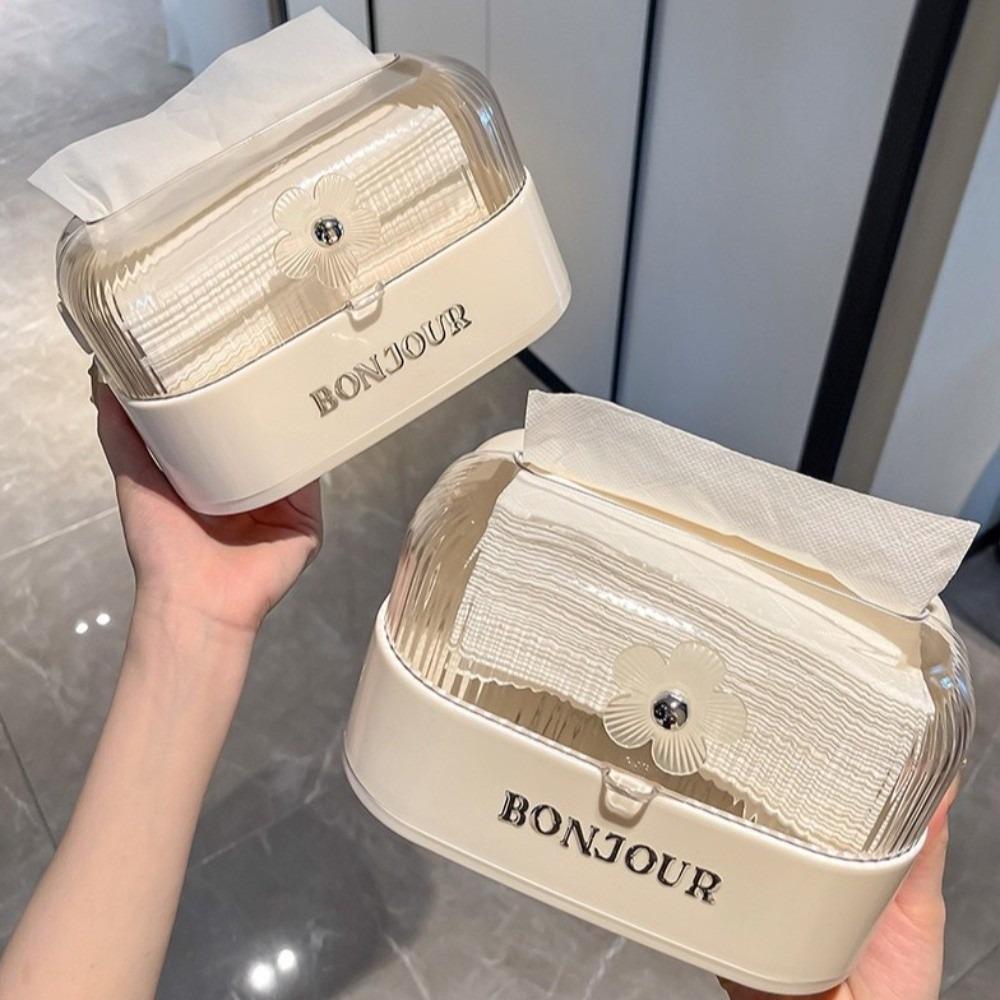 Transparent Paper Towel Holder Creative Design Reusable Napkin Dispenser Plastic Material Large Capacity Napkin Storage Case