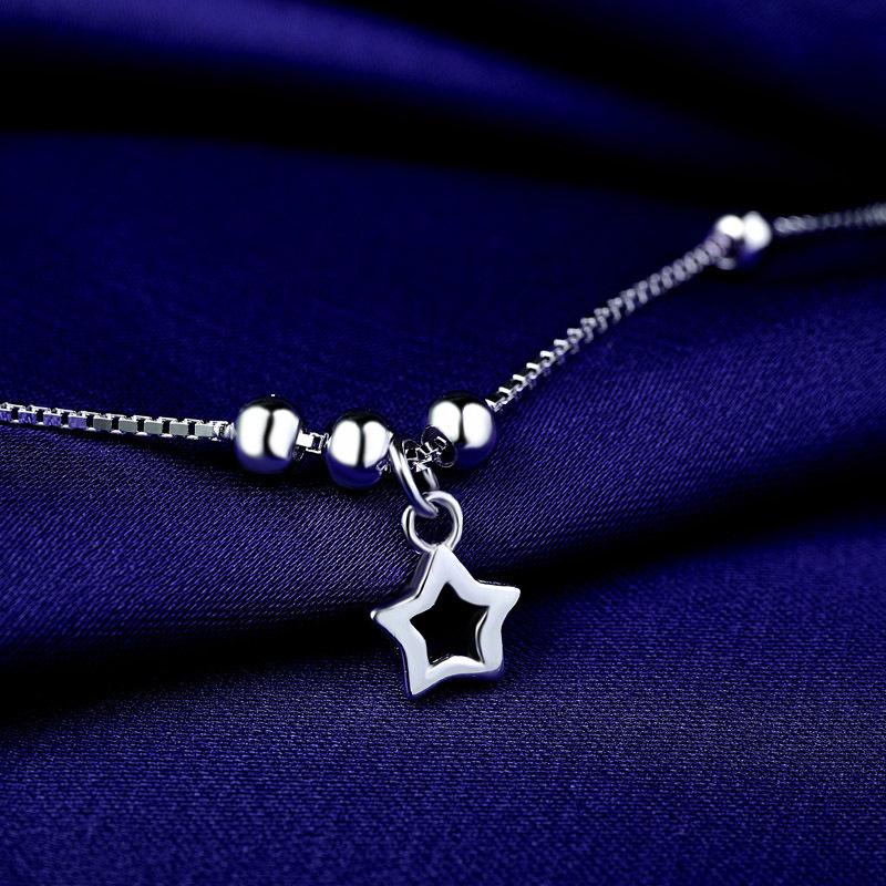 Anklet din argint 925, drăguț XINGX, pandantiv pentru femei, în stil coreean, margele norocoase, ornamente pentru picioare