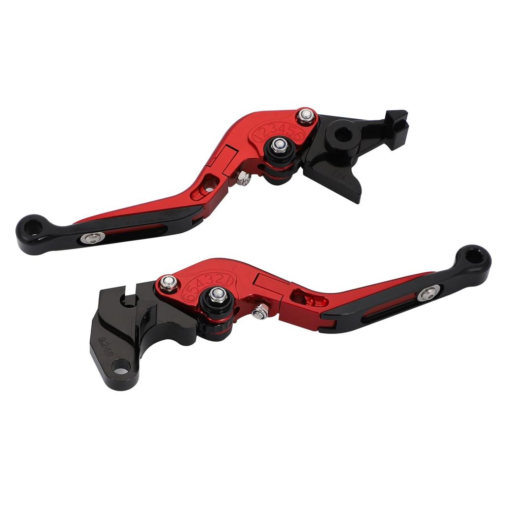 Nakira Brake and Clutch Lever Set for and GSXR and GSX250R, V-Strom250, GSR250, (Red Black)