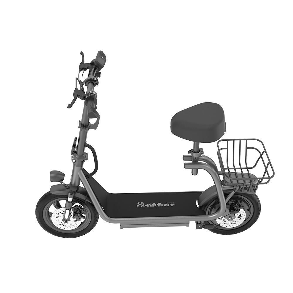 Stride Power M5 Pro Electric Scooter with Seat and Basket, 750W Motor, 12inch 48V 10.4Ah battery