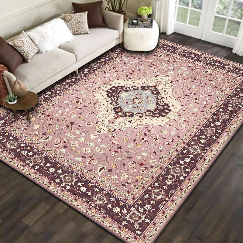 

American Bohemian Ethnic Style Festive Red Carpet Living Room Sofa Bedroom Study Kitchen Entrance Door Mat Non-slip Decor Rug 40x60cm