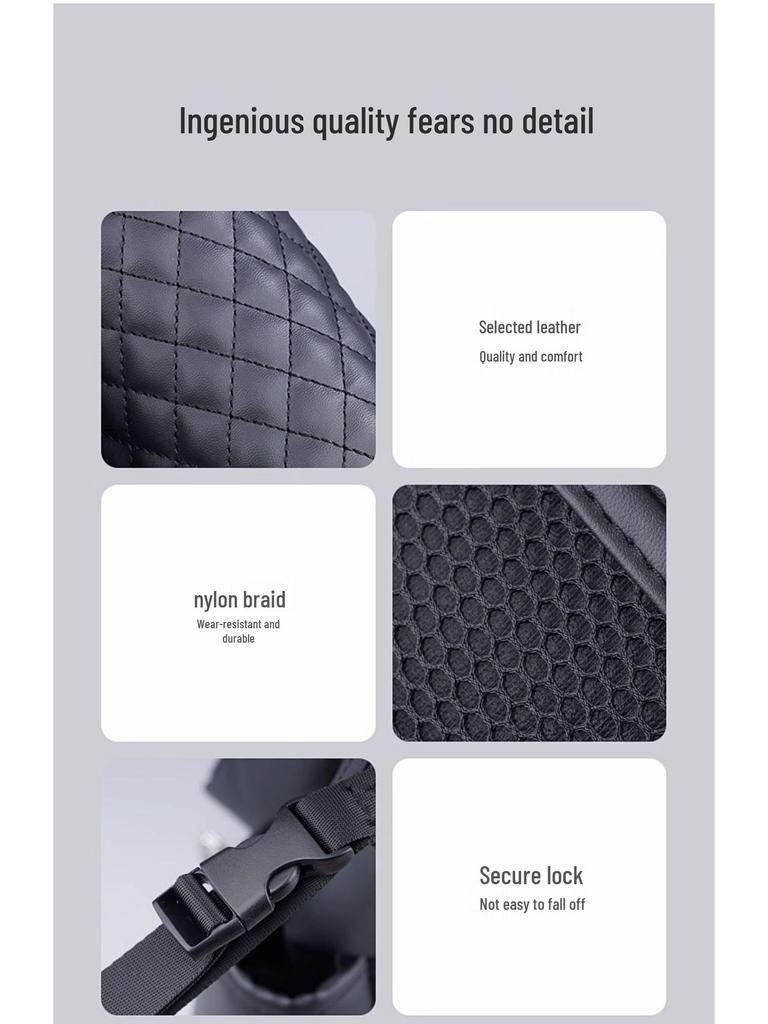 Organizér do mezery a na zadní stranu autosedačky z Nappa kůže: Multifunkční úložný vak