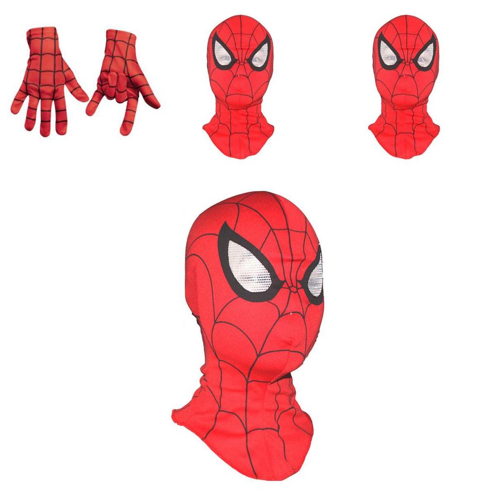 Lebendige Kinder Spiderman Maske Vollkopf Cosplay Mit Weichen Handschuhen Für Halloween Spaß