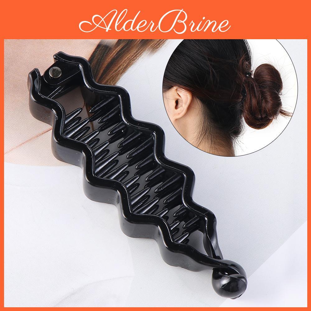 Black Wave Banana Hairpin Barrette Hair Clip Abs Plastic Ponytail Holder Styling Tools For Lady