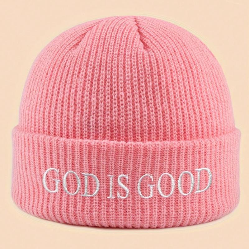 1pc God Is Good Christian Faith Warm Knitted Hat Unisex Skiing,Cycling,Gatherings and Daily,Giving Gifts to Family and Friends