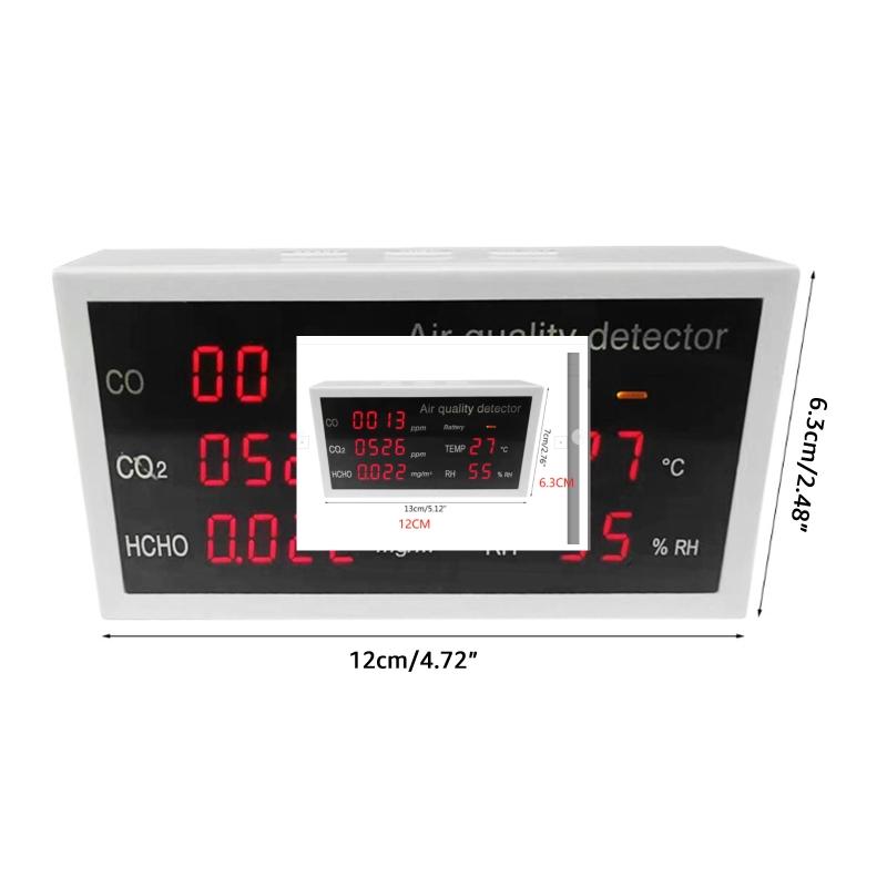 5-in-1 Indoor Air Quality Sensor HCHO/TVOC/AQI/CO / CO2 Meter Multifunctional Air Gas Detector Real for Time Data Record
