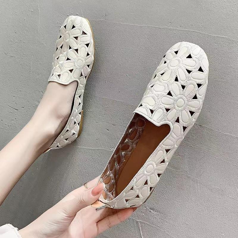 New Hollow Women's Casual Shoes Spring and Summer Single Shoes Soft Bottom Comfortable Breathable Sandal