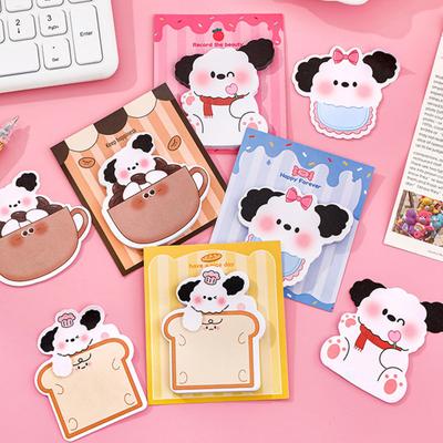 4Pcs Cute Dog-Shaped Notes Pad Set Cartoon Self-Adhesive Memo Pads Strong Adhesion Thick Paper Multi-Scene Adaptation Office School Supplies