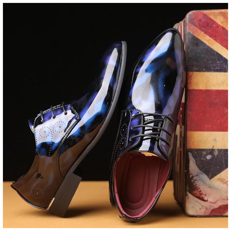 Vintage Youthful Outdoor Autumn Men's Pointed-toe Formal Single Shoes Trendy Large-size Leather Shoes Business Men's Shoes Comfortable Shoes