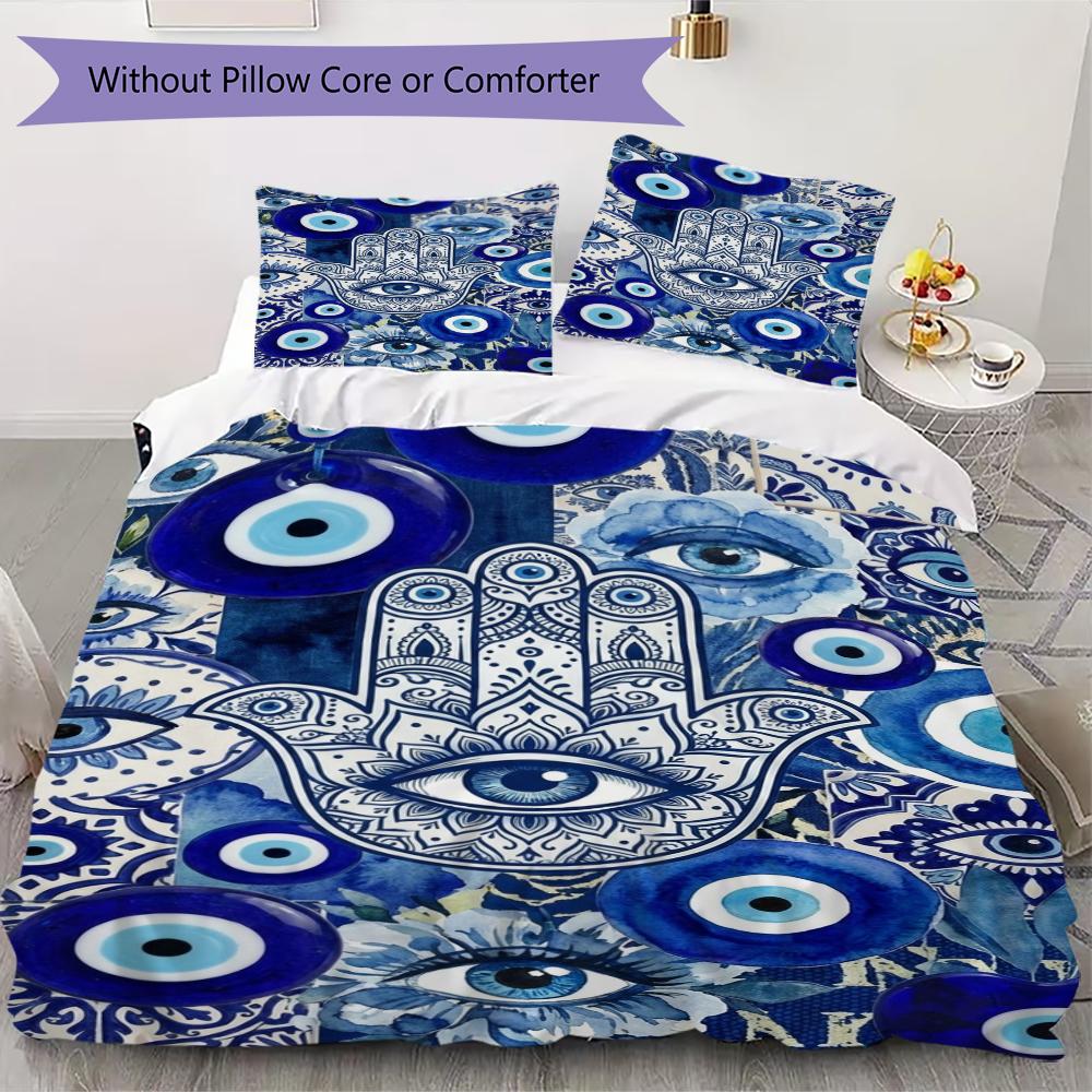 Hand of Fatima Pattern Bedding Uilt Set Uilt Cover Pillowcase Home Decoration Birthday Gift (1 * Duvet Cover + 2 * Pillowcase Without Core)97