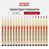 Autumn Figure Waterproof Pen Set for Art, Architectural Design, Manga, and Hand-Drawn Outlining