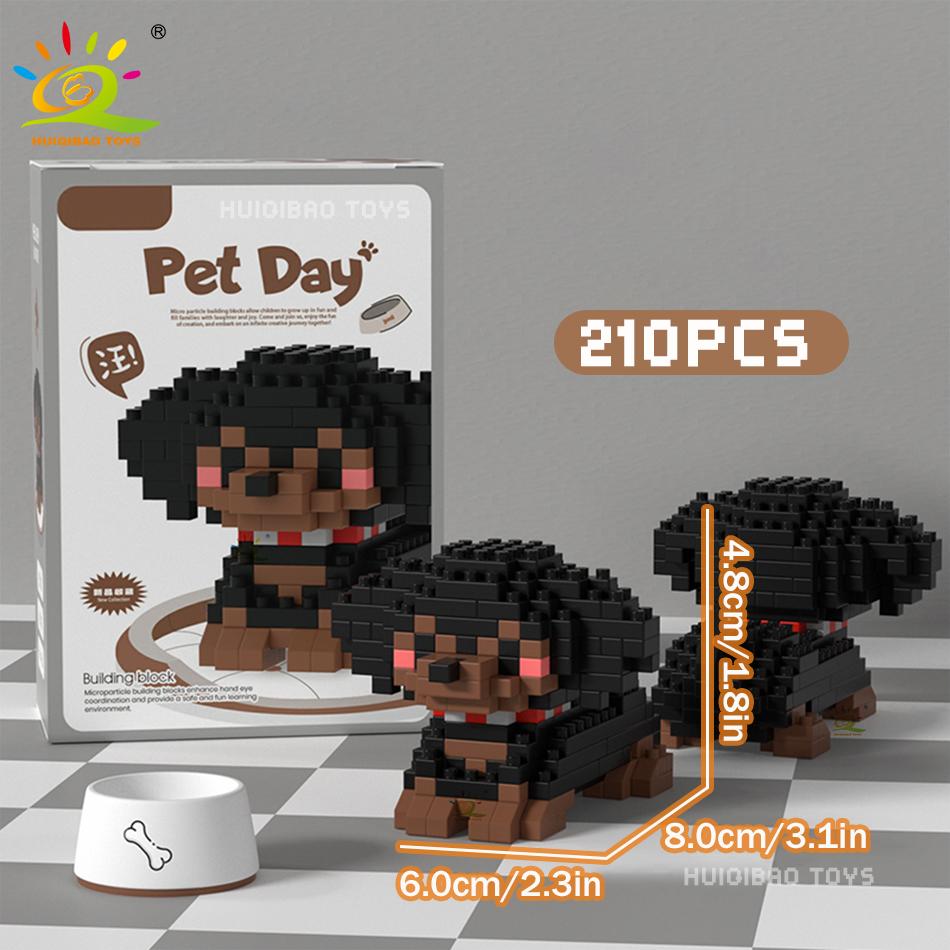 MINI Working Cat Pet Dog Micro Model Building Block Set Kids City Cartoon Animal Diamond Bricks Educational Toys Adult