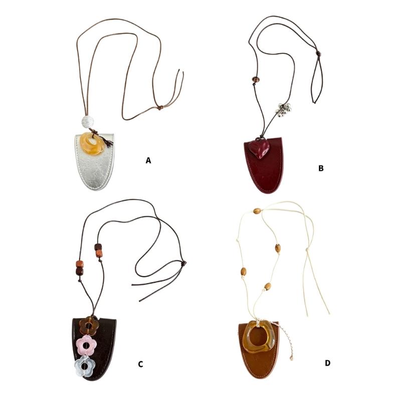 Adjustable Eyeglass Holder Necklace PU Leather Glasses Pendant Accessory for Commuting, Reading and Everyday Carry