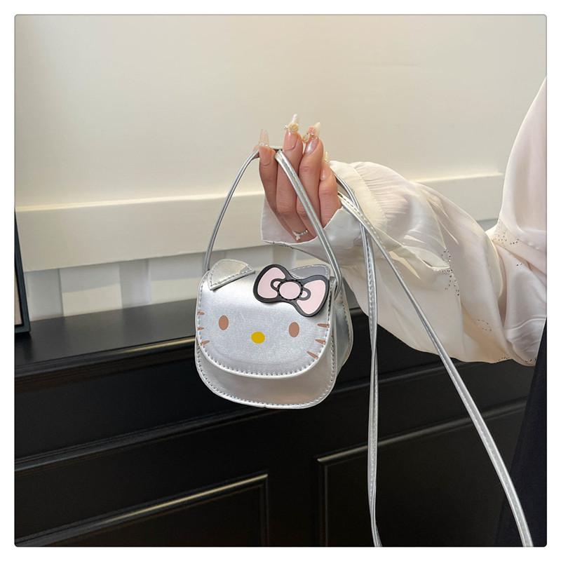Hello Kitty Mini Bag for Girls Cute Cartoon Cat Shoulder Crossbody Bag Small Square Coin Purse KTB