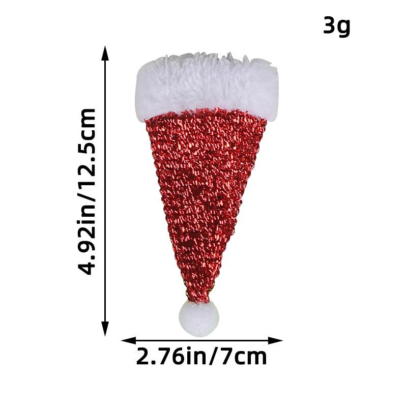 Christmas sequined knife and fork set creative mini Christmas hat knife and fork decorations desktop Christmas props ornaments