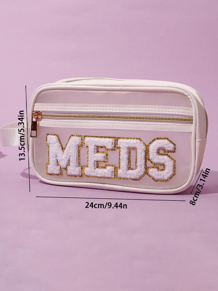 Transparent Waterproof PVC Handbag: Embroidered PU Cosmetic & Wash Bag