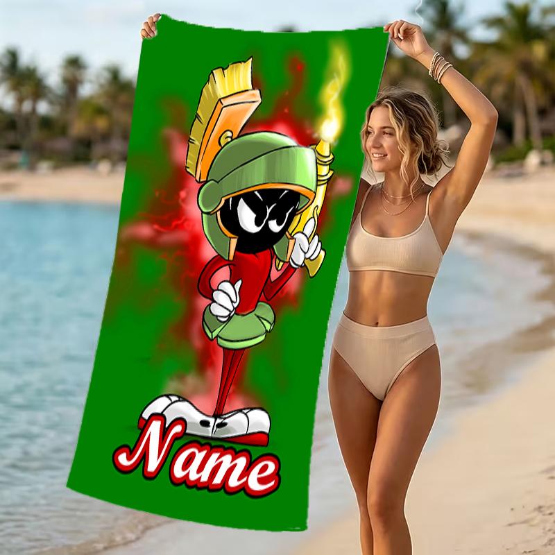 Customizable personalized beach towels Marvin the Martian themed designs.Suitable for the beach, yoga, sports;ideal as beach accessories