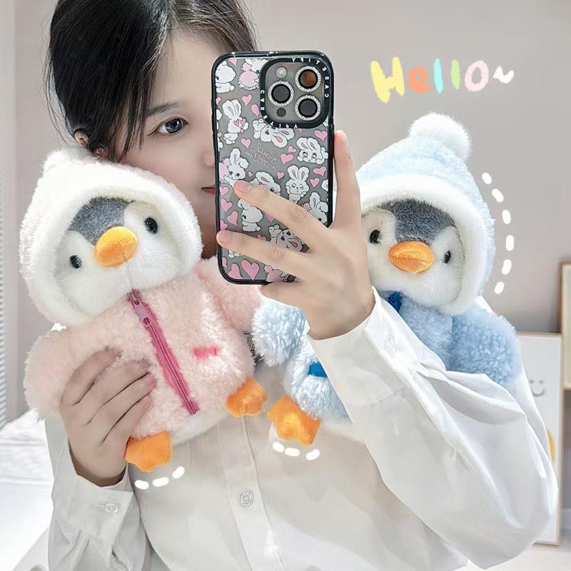 Pinguin-Cosplay-Plüschtier-Kissen im japanischen Stil - Komfortspielzeug für Kinder & Geschenk für Mädchen