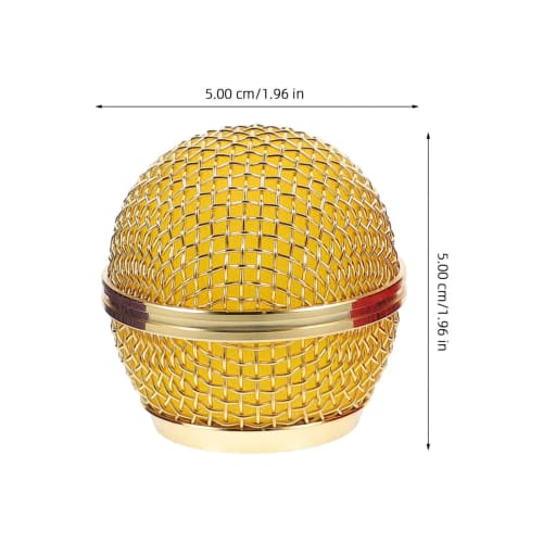 Abaodam 4-Piece Replacement Microphone Head Grill Ball and Inner Foam, Steel Mesh Replacement Head for