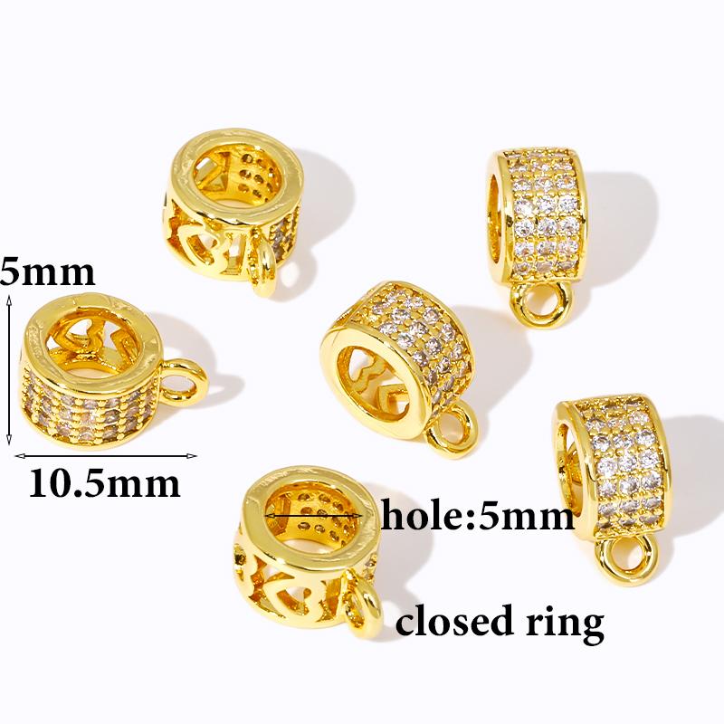 18K Gold Plated Pendants Charm Beads Bails For Jewelry,Pendant Connectors Bail For Bracelets Making DIY Accessories Findings