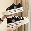 Platform canvas shoes spring and summer new small height-increasing lace-up low-top board shoes