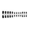 24 Pcs Gradient French Artificial Nail Christmas False Nail Winter Snowflake Stick On Nail Rhinestones Press On Nail