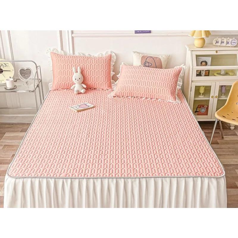 Cool Feeling Mattress Bed Skirt Bed Cover Summer Machine Washable Ice Silk Pad Household Air Conditioning Anti Slip Bed Cover