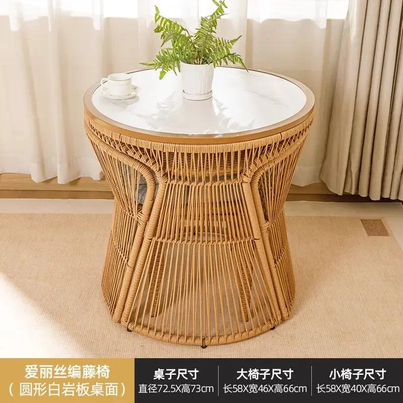 Outdoor,rattan chair,combination,leisure,courtyard,balcony, tables and chairs, modern, open-air, garden, rainproof, coffee table