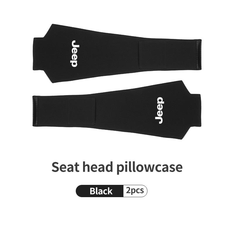 Car Logo Headrest Cover Leather Storage Neck Pillow Case Accessories For Jeep Renegade Compass Grand-Cherokee Wrangler-JK ALW1
