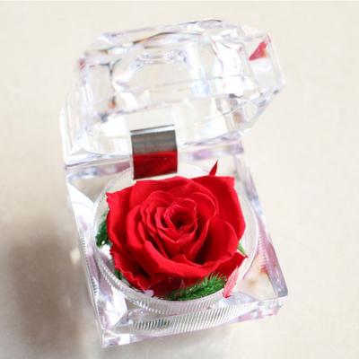 Valentine's Day Gift Immortal Preserved Rose Flower Crystal Ring Box Wedding Valentines Souvenir Birthday Gifts Eternal Rose