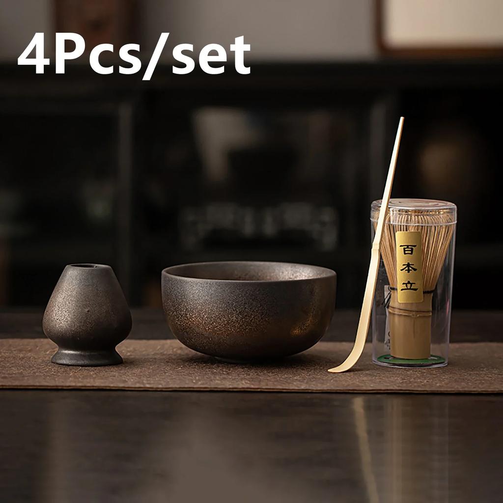 4PCS Japanese Matcha Blender Set Bamboo Whisk Teaspoon Brush Teaspoon Kiln Tea Tool Sets Indoor Drinking tea Brewing